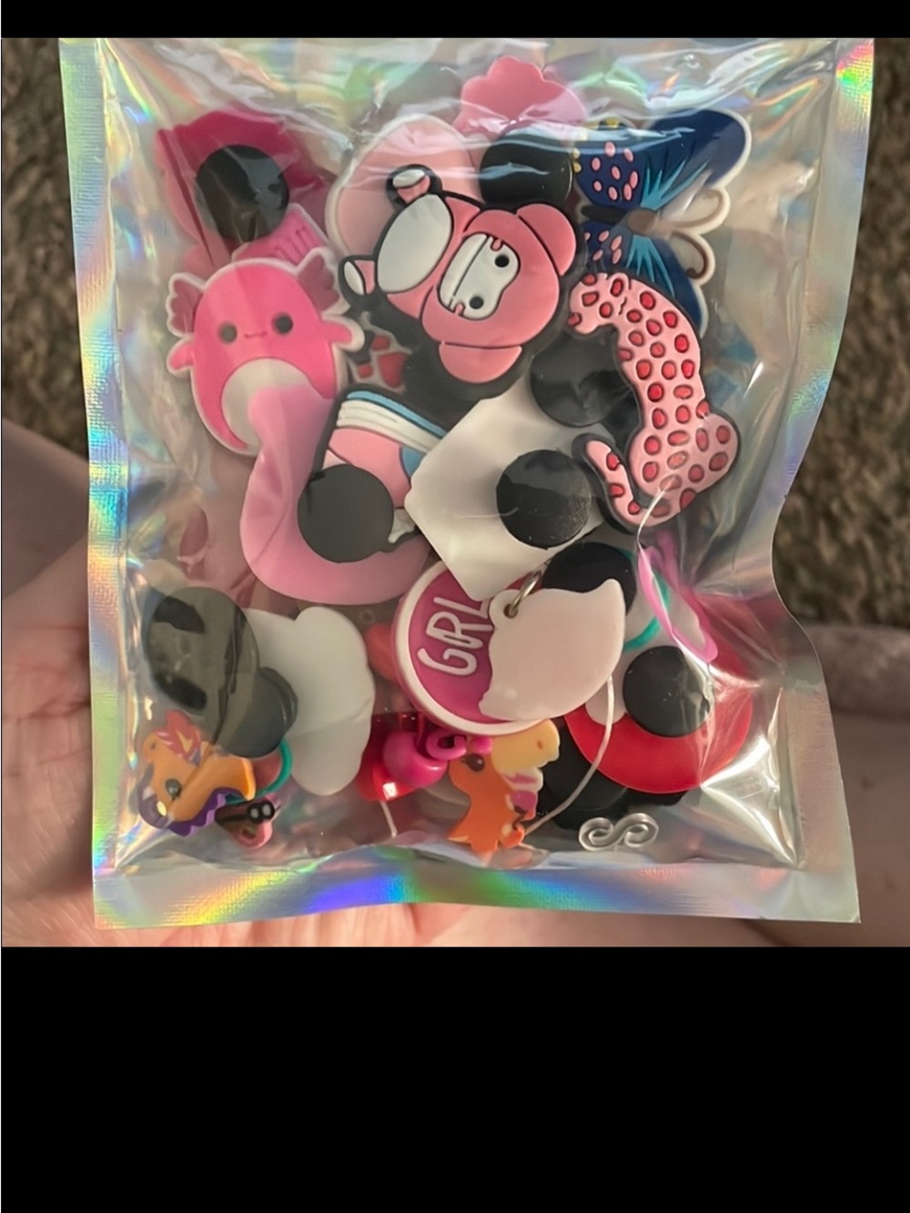 Cute Pink & Black Charm Pack - Assorted Cartoon Charms